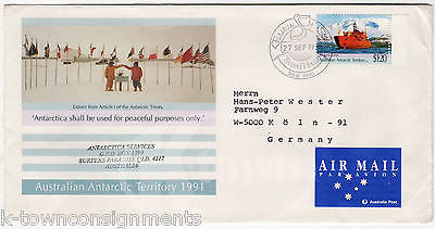 ANTARCTIC PEACE TREATY AUSTRALIA TERRITORY STAMPED POSTAL MAIL COVER 1991 - K-townConsignments