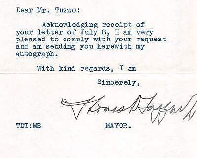 THOMAS TAGGART ATLANTIC CITY MAYOR NJ ORIGINAL AUTOGRAPH SIGNED LETTERHEAD 1940 - K-townConsignments
