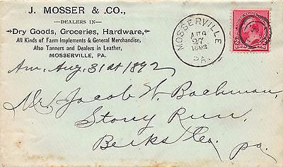 J. MOSSER GROCER HARDWARE GENERAL STORE PENNSYLVANIA ANTIQUE ADVERTISING LETTER - K-townConsignments