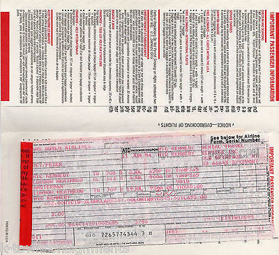 TWA AIRLINE AMSTERDAM NETHERLANDS VINTAGE GRAPHIC ADVERTISING FLIGHT TICKET STUB - K-townConsignments