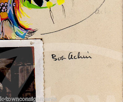 NATIVE AMERICAN INDIAN DANCER BOB ACHIN ARTIST SIGNED FOLK ART PAINTING & PHOTO - K-townConsignments