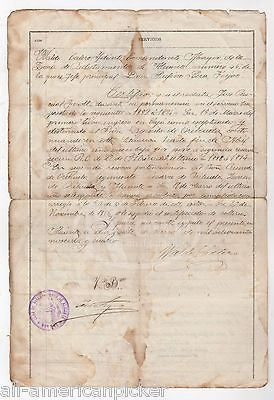 SPANISH CUBAN MILITARY COLONEL FEIJOO AUTOGRAPH SIGNED VALENCIA SPAIN DOCUMENT - K-townConsignments