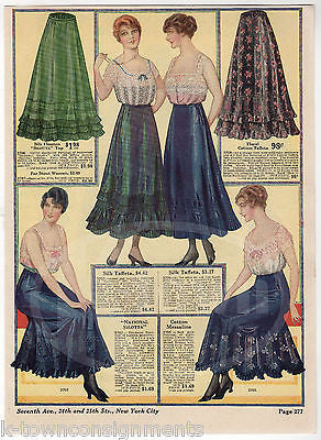 LADIES SILK DRESSES WOMENS FASHIONS ANTIQUE GRAPHIC ADVERTISING CATALOG PRINT - K-townConsignments