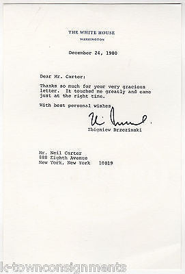 ZBIGNIEW BRZEZINSKI US NATIONAL SECURITY ADVISOR VINTAGE AUTOGRAPH SIGNED LETTER - K-townConsignments