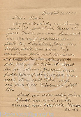 LANDECK GERMANY VINTAGE WWII GERMAN SOLDIER FELDPOST STAMPED LETTER 1940 - K-townConsignments