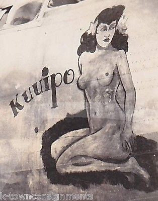 KUUIPO HAWAIIAN GIRL PIN-UP WWII BOMBER PLANE NOSE ART WWII SNAPSHOT PHOTO - K-townConsignments