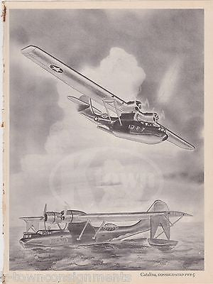 CONSOLIDATED PBY-5 CATALINA SEA PLANE WWII MILITARY AVIATION GRAPHIC ART PRINT - K-townConsignments