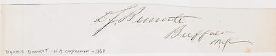 DAVID BENNET NEW YORK CONGRESSMAN ANTIQUE AUTOGRAPH SIGNATURE - K-townConsignments
