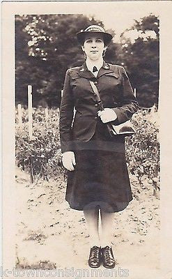 WAVES NAVY WOMAN YOUNG LADY IN UNIFORM VINTAGE PATRIOTIC SNAPSHOT PHOTOGRAPH - K-townConsignments