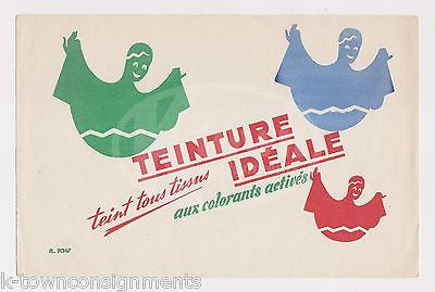 IDEAL HAIR DYE COLORING VINTAGE INK BLOTTER FRENCH GRAPHIC ADVERTISING CARD - K-townConsignments