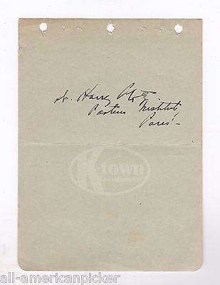 Harry Plotz Typhoid Vaccine Doctor Bacteriologist Vintage Autograph Signature - K-townConsignments