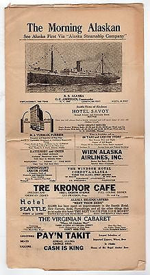 ALASKA STEAMSHIP COMPANY ANTIQUE 1930s TRAVEL ADVERTISING SHIP NEWSLETTERS LOT - K-townConsignments