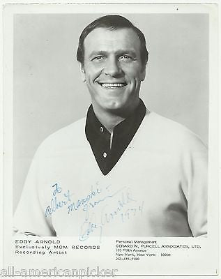 EDDY ARNOLD COUNTRY MUSIC GREAT VINTAGE AUTOGRAPH SIGNED MGM STUDIO PHOTO - K-townConsignments