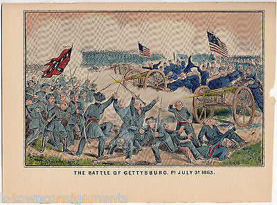 BATTLE OF GETTYSBURG PENNSYLVANIA VINTAGE CIVIL WAR SOLDIER GRAPHIC POSTER PRINT - K-townConsignments