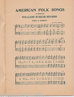 CLARA WILLIAMS JUBILEE SINGERS ANTIQUE 1920s AFRICAN AMERICAN SINGERS MUSIC BOOK - K-townConsignments