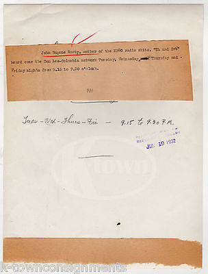 JOHN  EUGENE HASTY EB AND ZEB RADIO PERSONALITY AUTHOR ANTIQUE PRESS PHOTO 1932 - K-townConsignments