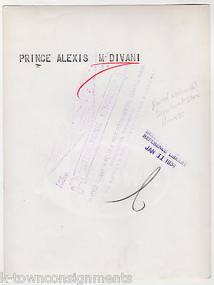 PRINCE ALEXIS MDIVANI GEORGIAN NOBILITY WOOLWORTH HEIRESS ANTIQUE PRESS PHOTO - K-townConsignments