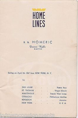 SS HOMERIC SS OCEANIC VINTAGE HOME LINES GRAPHIC ADVERTISING PASSENGER LIST 1967 - K-townConsignments