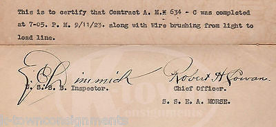 UNITED STATES SHIPPING BOARD EMERGENCY FLEET CORP ANTIQUE SIGNED LETTER 1923 - K-townConsignments