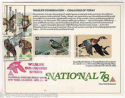 US WILDLIFE CONSERVATION VINTAGE NEW YORK COLISEUM NATIONAL POSTAGE STAMP CARD - K-townConsignments