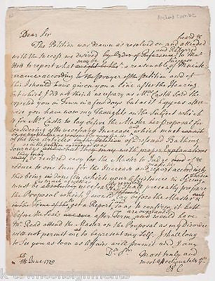 RICHARD COMBE ENGLISH PARLIAMENT POLITICIAN EARNSHILL HOUSE SIGNED LETTER 1779 - K-townConsignments