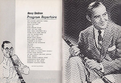 BENNY GOODMAN BIG BAND MUSIC VINTAGE AUTOGRAPH SIGNED SOUVENIR PROGRAM BOOK - K-townConsignments