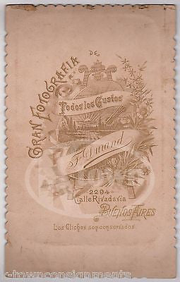 BUENOS AIRES ARGENTINA YOUNG BOY FRATERNAL UNIFORM DURAND ANTIQUE PHOTO ON BOARD - K-townConsignments