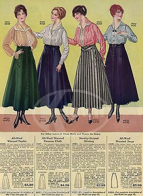 WOOL SKIRTS WOMENS FASHION DESIGN OUTFITS ANTIQUE GRAPHIC ADVERTISING PRINT - K-townConsignments