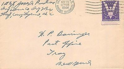 CAMP LEJEUNE MARINE BARRACKS ORIGINAL WWII SOLDIER'S GRAPHIC ART LETTER HOME - K-townConsignments