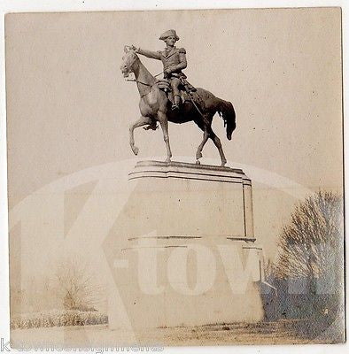GENERAL GEORGE WASHINGTON MEMORIAL STATUE MONUMENT ANTIQUE SNAPSHOT PHOTO - K-townConsignments
