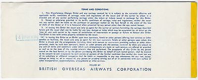 BRITISH OVERSEAS AIRWAYS DEPOSIT VINTAGE GRAPHIC ADVERTISING FLIGHT TICKET STUB - K-townConsignments