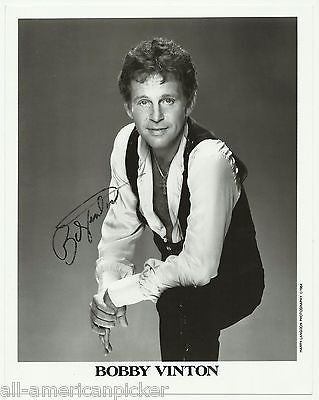 BOBBY VINTON GREAT MUSIC SINGER ORIGINAL AUTOGRAPH SIGNED STUDIO PROMO PHOTO - K-townConsignments