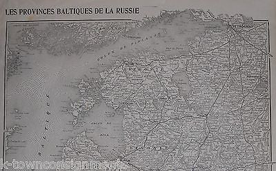 BALTIC STATES OF RUSSIA ANTIQUE FRENCH L'ILLUSTRATION MAP POSTER 1915 - K-townConsignments