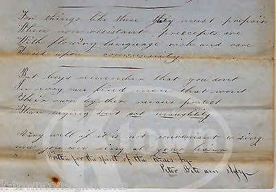 PEMBROKE ACADEMY NEW HAMPSHIRE ANTIQUE PARODY SONG HANDWRITTEN SIGNED LETTER - K-townConsignments