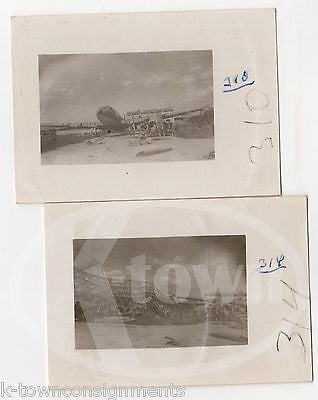 DOWNED GERMAN AIRCRAFT SHOT DOWN PLANES IN ITALY VINTAGE WWII SNAPSHOT PHOTOS - K-townConsignments