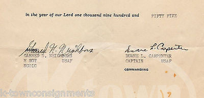 US AIR FORCE TRAINING COMMAND VINTAGE AUTOGRAPH SIGNED SOLDIER'S CERTIFICATE - K-townConsignments