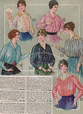 WOMENS FASHION DESIGN FANCY COLLARED SHIRTS ANTIQUE GRAPHIC ADVERTISING PRINT - K-townConsignments