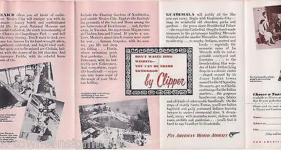 PAN AMERICAN AIRWAYS MEXICO & GUATEMALA VINTAGE GRAPHIC ADVERTISING BROCHURE - K-townConsignments