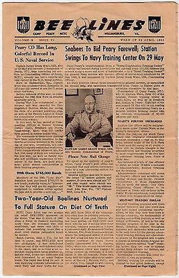 CAMP PEARY WILLIAMSBURG VIRGINIA SEABEES VINTAGE WWII MILITARY NEWS MAGAZINE '44 - K-townConsignments