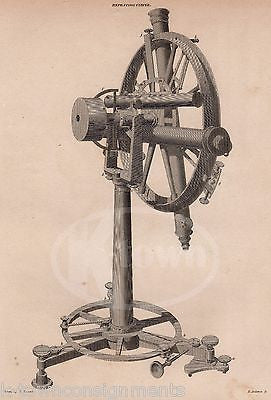 ÉTIENNE LENOIR REPEATING CIRCLE GEODETIC SURVEYING TOOL ANTIQUE ENGRAVING PRINT - K-townConsignments