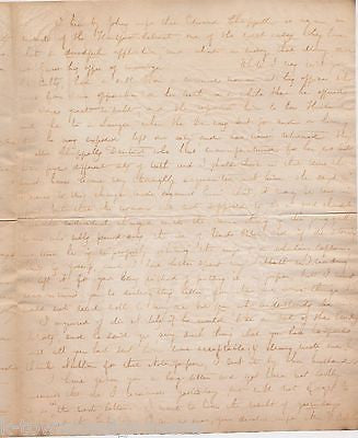 ED CHAPPELL HARTFORD RETREAT INSANE ASYLUM INFIDELITY GOSSIP ANTIQUE LETTER 1854 - K-townConsignments