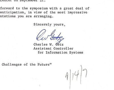 CHARLES GETS ATOMIC ENERGY COMMISSION VINTAGE AUTOGRAPH SIGNED NASA LETTER 1967 - K-townConsignments