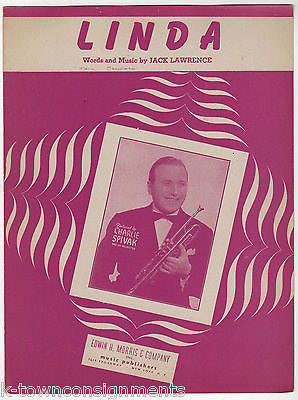 CHARLIE SPIVAK LINDA SONG WORDS & MUSIC VINTAGE GRAPHIC SHEET MUSIC - K-townConsignments