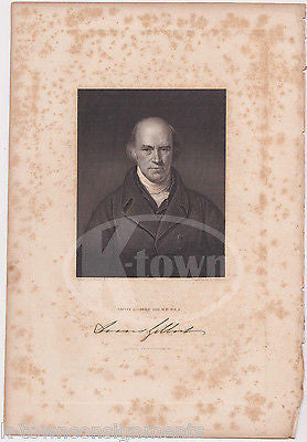 DAVIES GILBERT BRITISH ROYAL SOCIETY PRESIDENT ANTIQUE GRAPHIC ENGRAVING PRINT - K-townConsignments