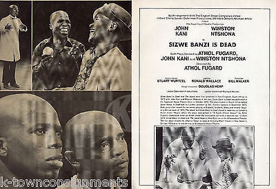SIZWE BANZI IS DEAD JOHN KANI WINSTON NTSHONA VINTAGE THEATRE PLAY PROGRAM - K-townConsignments