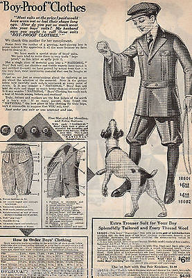 LITTLE BOYS CLOTHING FASHIONS TROSER SUITS ANTIQUE GRAPHIC ADVERTISING PRINT - K-townConsignments