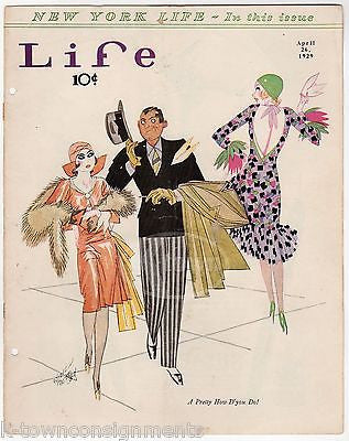 LIFE MAGAZINE ART DECO FLAPPER LADY PATTERSON COVER ART NEW YORK ISSUE APR 1929 - K-townConsignments