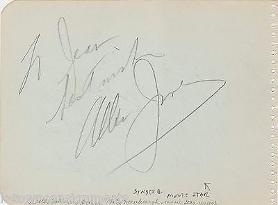 ALLEN JONES JOHNNY GREEN BIG BAND SINGER VINTAGE AUTOGRAPH SIGNED SCRAPBOOK PAGE - K-townConsignments