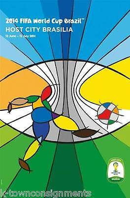 BRASILIA CITY BRAZIL 2014 WORLD CUP SOCCER GRAPHIC ART POSTER WALL DECOR - K-townConsignments