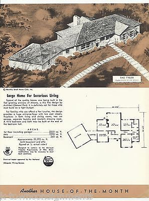 TYLER ARCHITECTURAL HOME DESIGN VINTAGE GRAPHIC ADVERTISING SALES PRINT - K-townConsignments